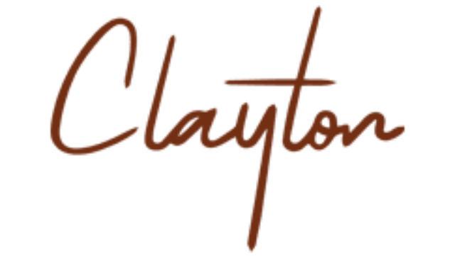 Clayton logo in cursive