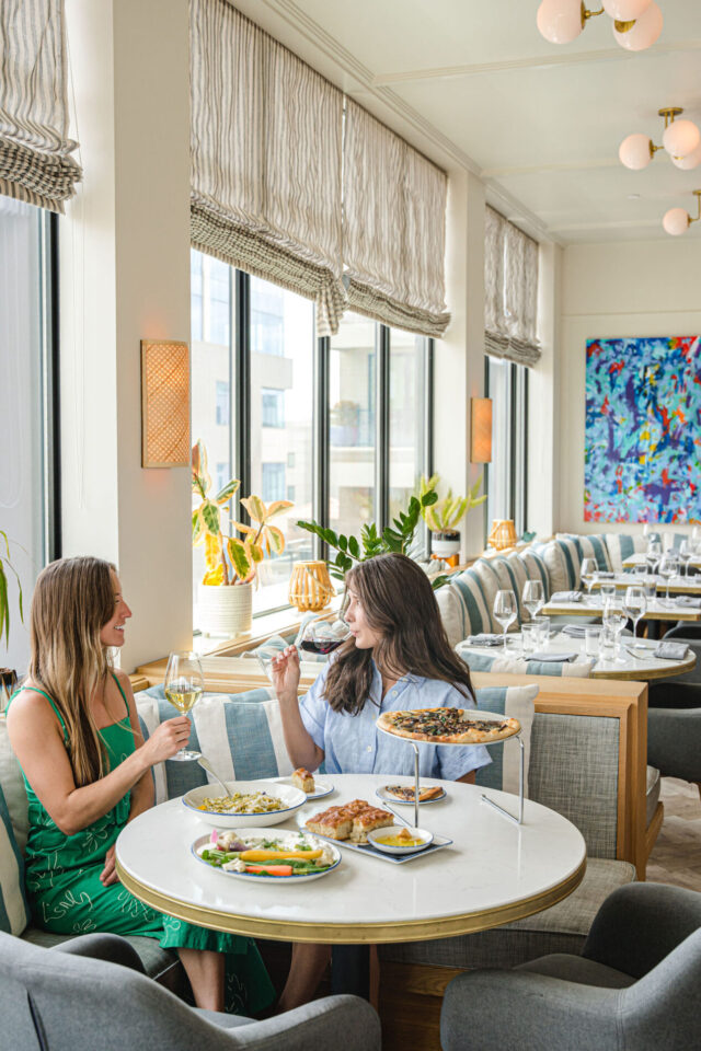 People Eating at Rooftop Restaurant